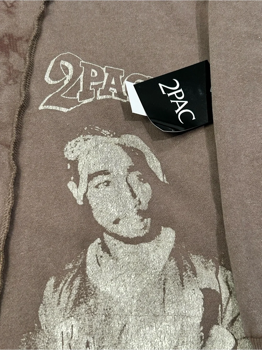 2PAC Graphic Men’s Crewneck Sweater in Faded Brown NWT 3XL Hip‎ Hop Casual